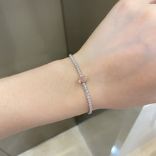 Rosy glow oval tennis bracelet