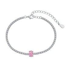 Rosy glow oval tennis bracelet