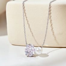 Pearl Diamond sterling silver Necklace