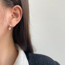 Pink dangle hoop earrings