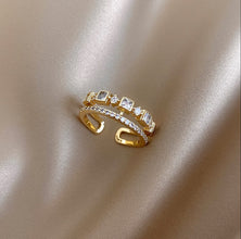 White pearls double opening ring