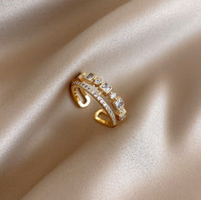 White pearls double opening ring