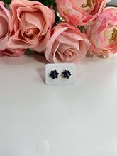 Blossom blue flower stud earrings