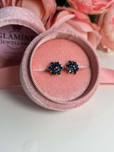 Blossom blue flower stud earrings