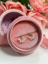 White Peacock stud earrings