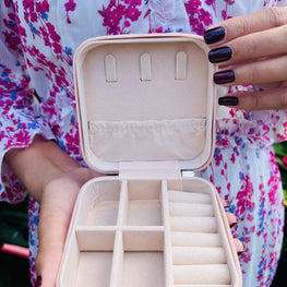 Pink Leather Jewellery Organizer