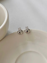 Silver heartfelt stainless steel earrings