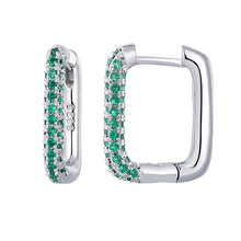 Enigmatic Green hoop earrings