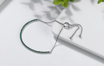 Emerald Glow 925sterling silver Bracelet