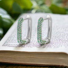 Enigmatic Green hoop earrings
